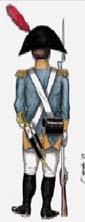 Detalle del uniforme típico de la Guerra de la Independencia.